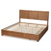 Baxton Studio Aras Modern Ash Walnut Brown Finished Wood King Size 3-Drawer Storage Bed 180-9421-9622-Zoro